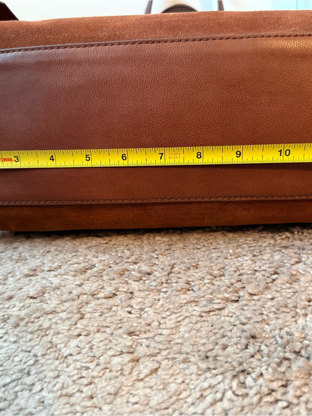 Fossil Suede Tote Bag in Chestnut Brown - Picture 14 of 15